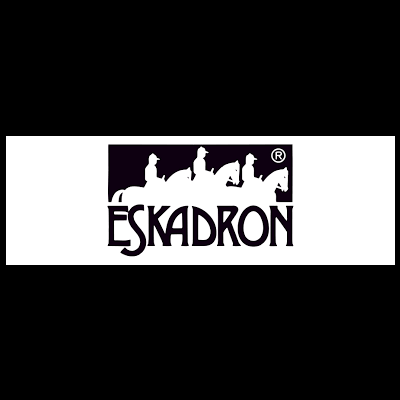 Logótipo da marca ESKADRON com cavalos e cavaleiros em silhueta