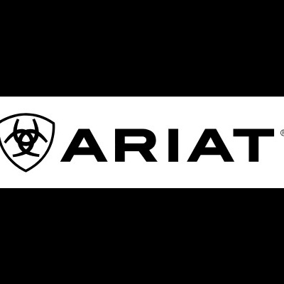 Logótipo ARIAT preto com escudo e desenho estilizado