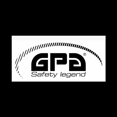 Logótipo da marca GPA Safety legend em preto e branco