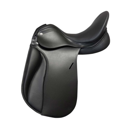 Sela de equitação de couro preta