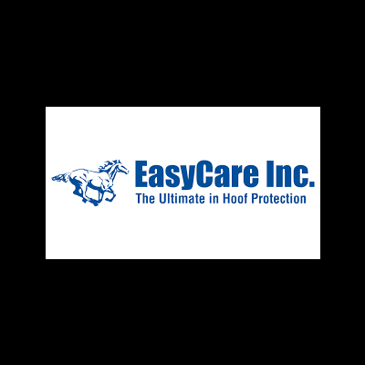 Logotipo EasyCare Inc. com cavalo a correr em azul