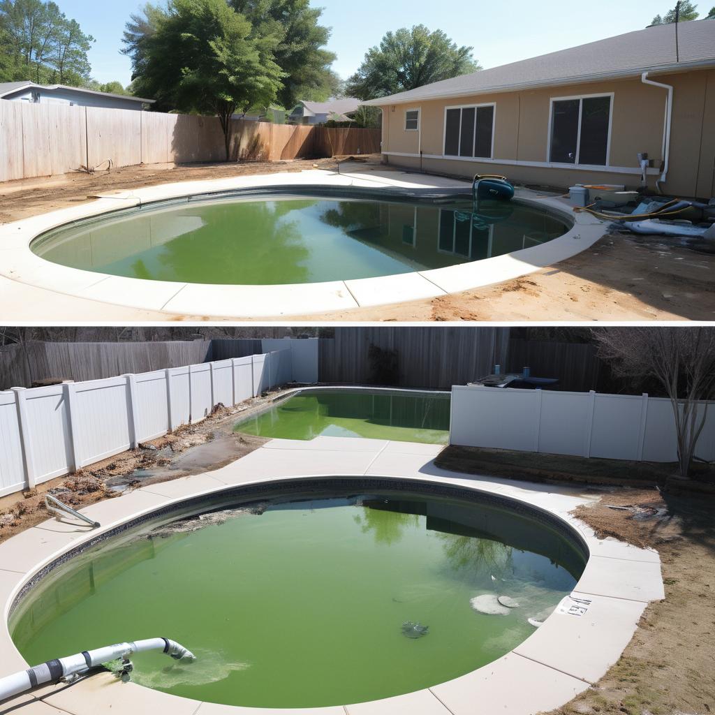 Tenho a água da piscina verde com manchas negras. Como resolver? Tenho a água da piscina verde com manchas negras. Como resolver?