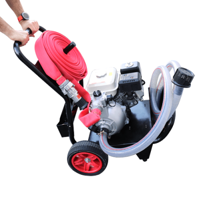 Bomba de água portátil com carrinho, motor e mangueiras