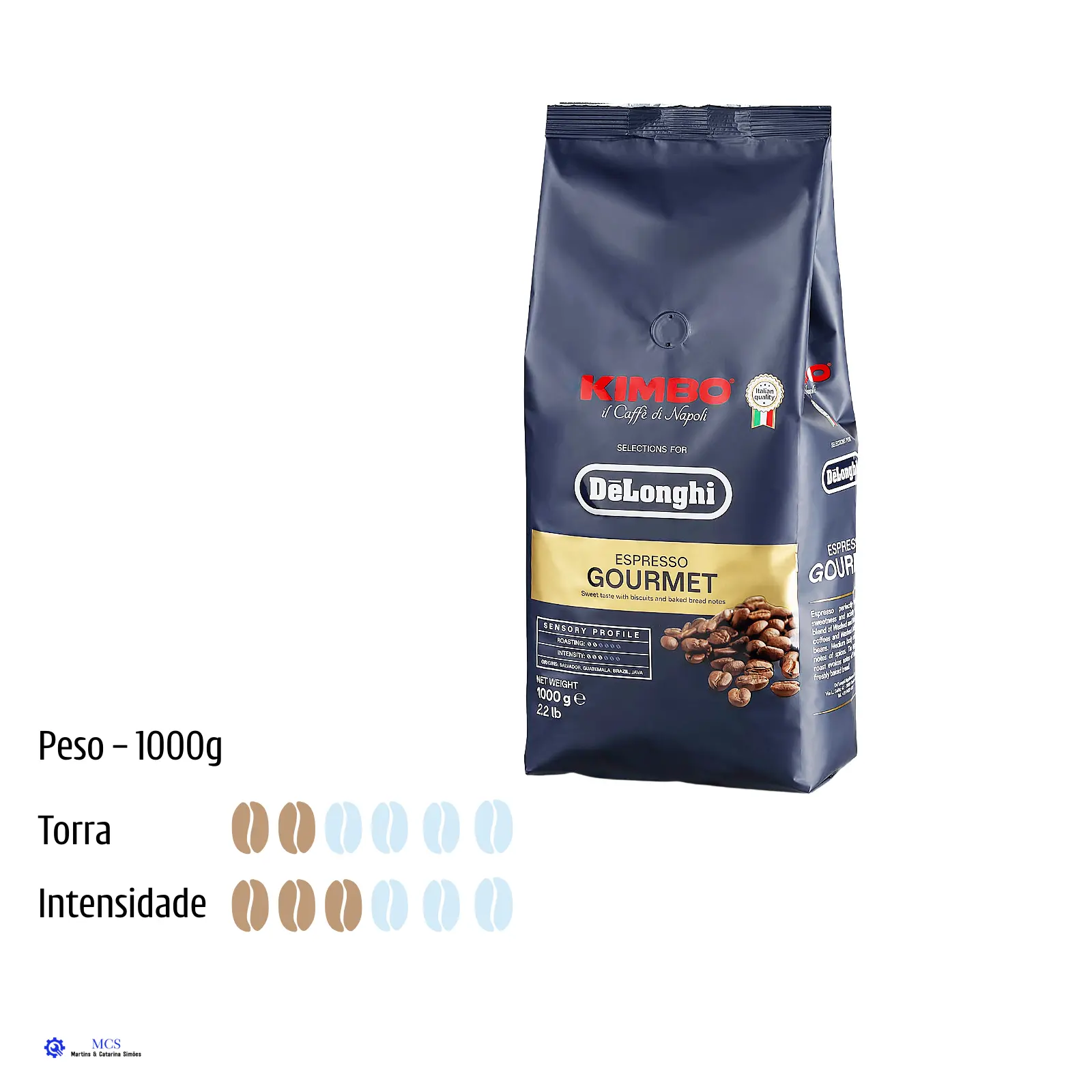 Café em Grão De’Longhi Kimbo Gourmet Blend – 80% Arabica / 20% Robusta