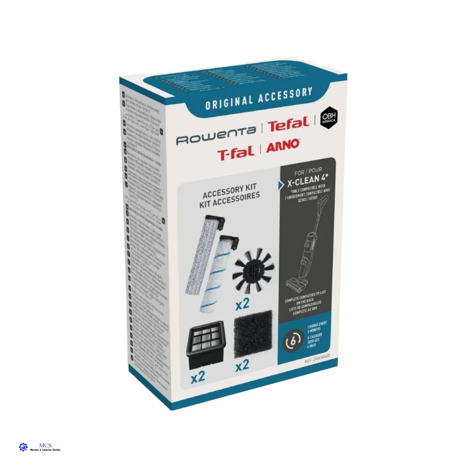 Kit de Acessórios Rowenta X-Clean 4 ZR335A00 – Rolos, Filtros e Escovas para GZ503/GF503