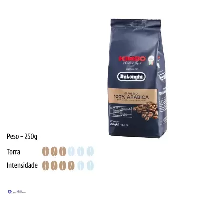 Conjunto Degustação de Café em Grão De’Longhi Kimbo – 4 Blends + 2 Copos Espresso (DLSC316)