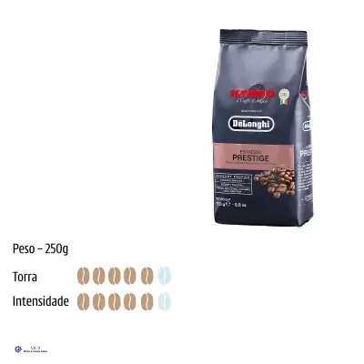 Conjunto Degustação de Café em Grão De’Longhi Kimbo – 4 Blends + 2 Copos Espresso (DLSC316)