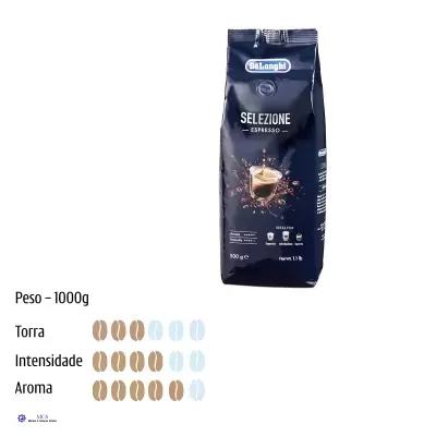 Café em Grão De’Longhi Selezione – 70% Arabica / 30% Robusta – Torra Média Intensa (1 kg e 250g)