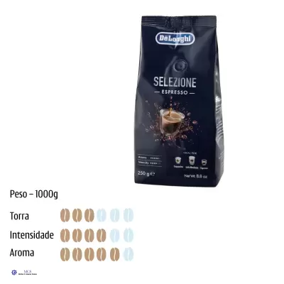 Café em Grão De’Longhi Selezione – 70% Arabica / 30% Robusta – Torra Média Intensa (1 kg e 250g)