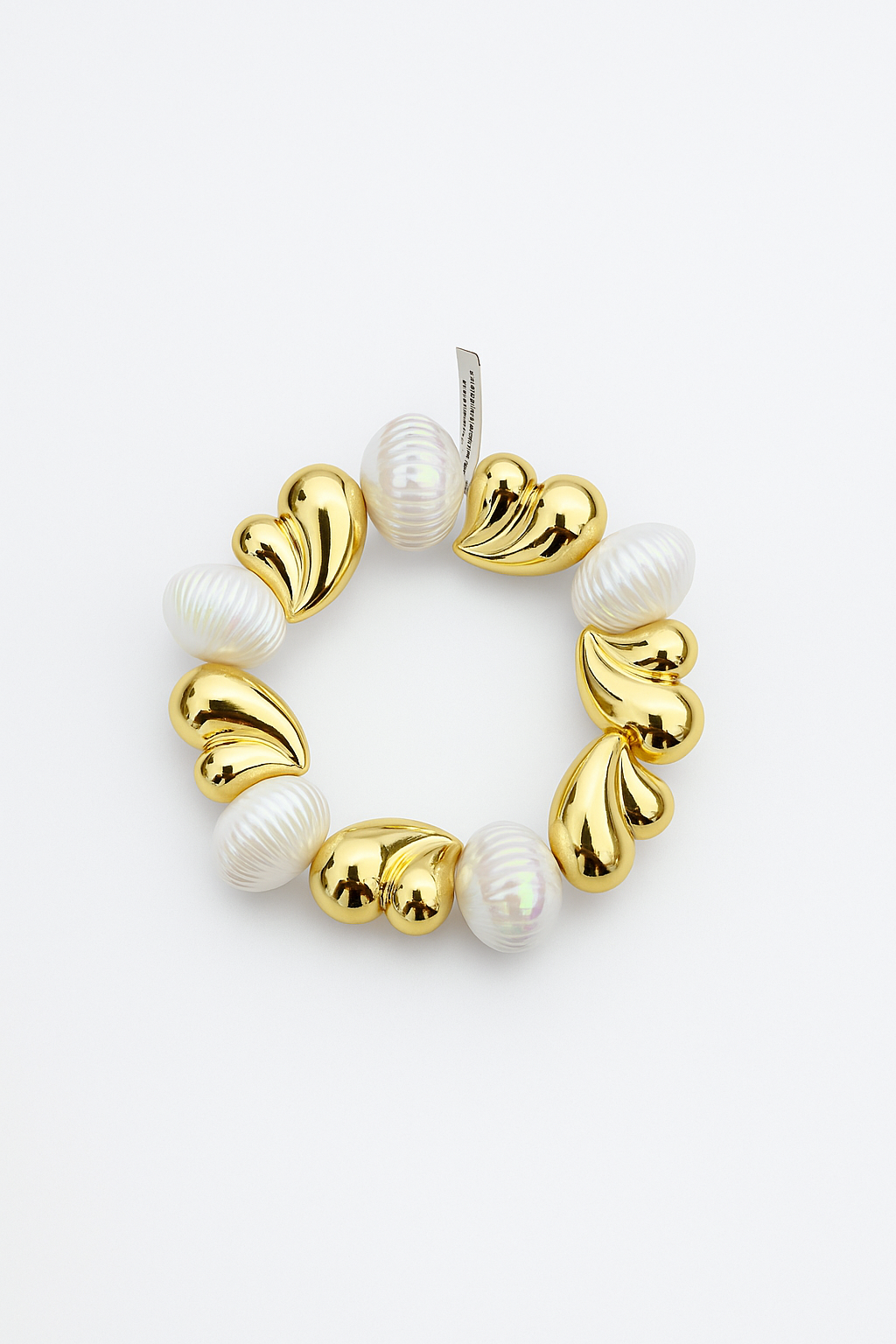 Pulseira Dourada Pérola Wave