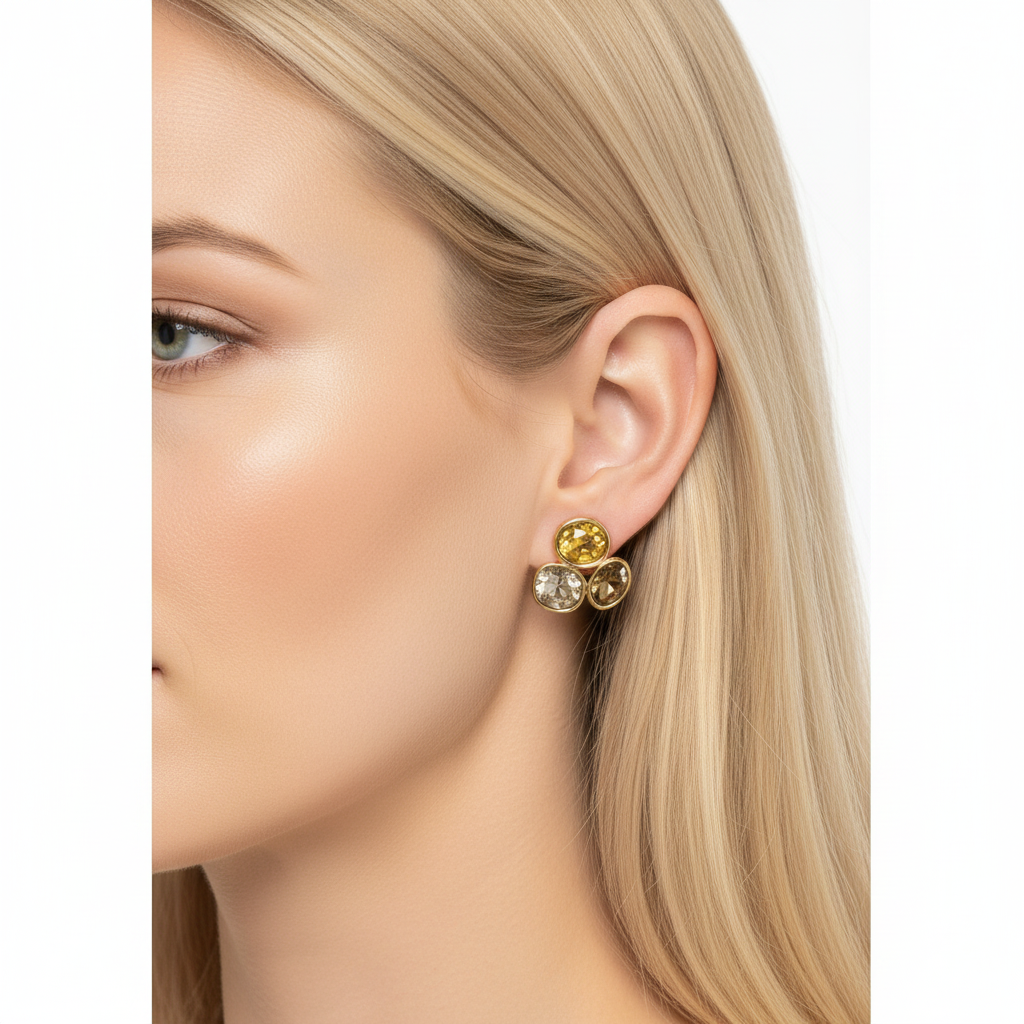 Brincos Trio Lumière Dourado