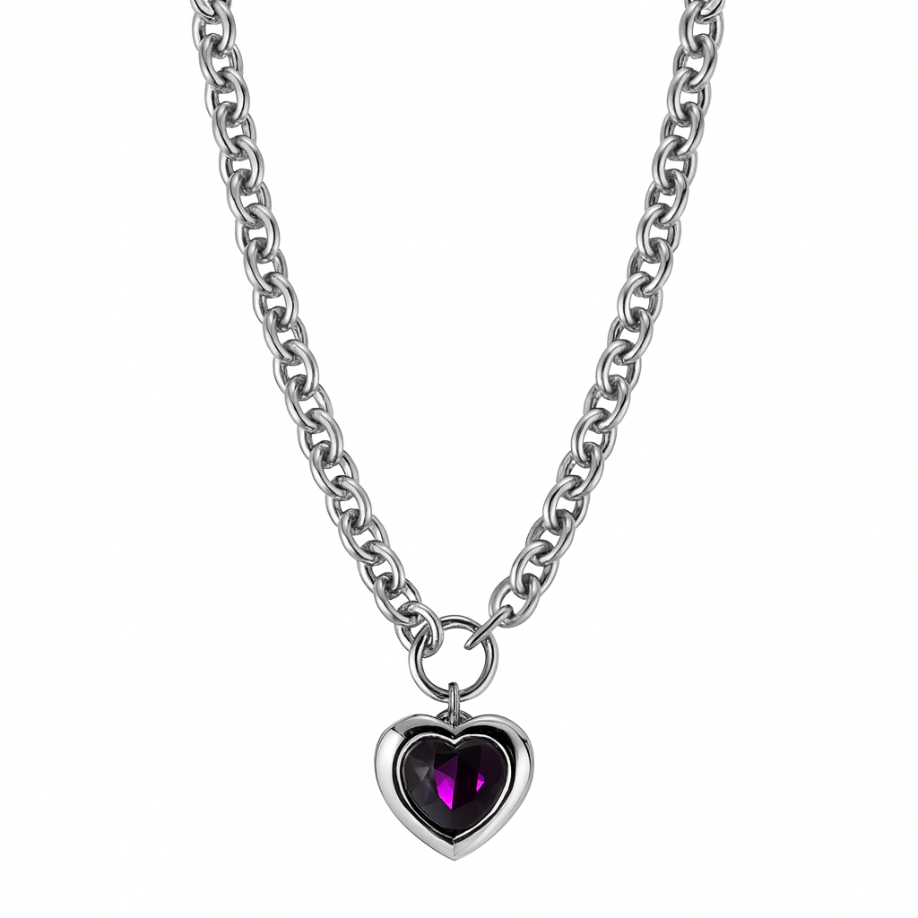 Colar Amethyst Heart
