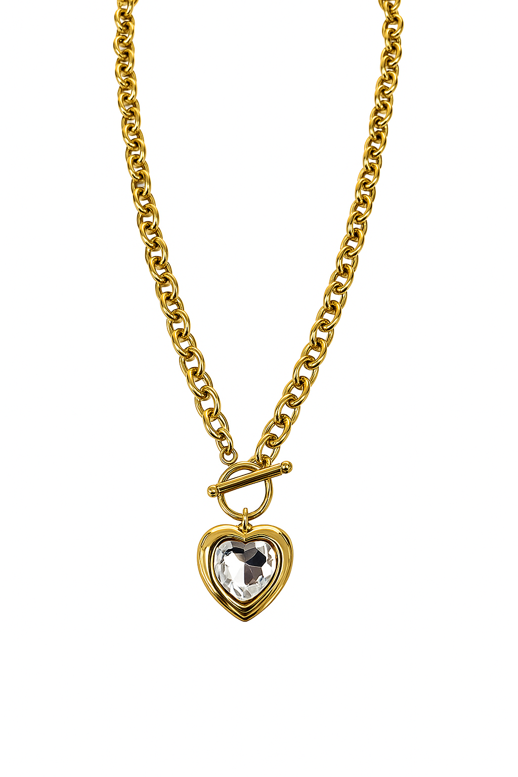 Colar Coração Dourado Lux