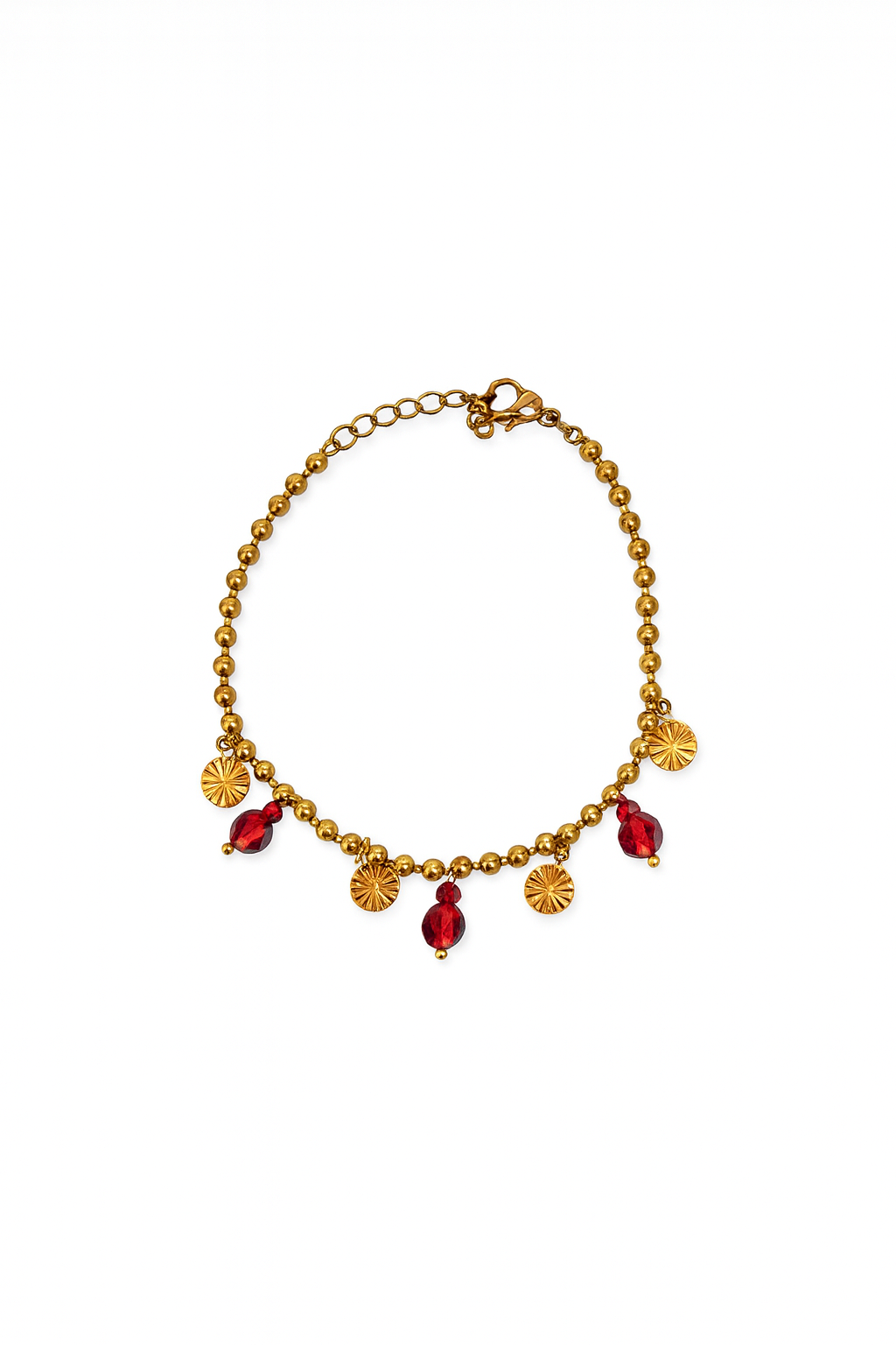 Pulseira Dourada Red Shine