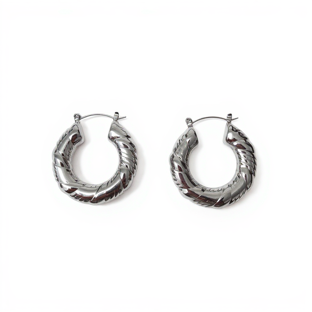 Argolas Prateadas Torcidas