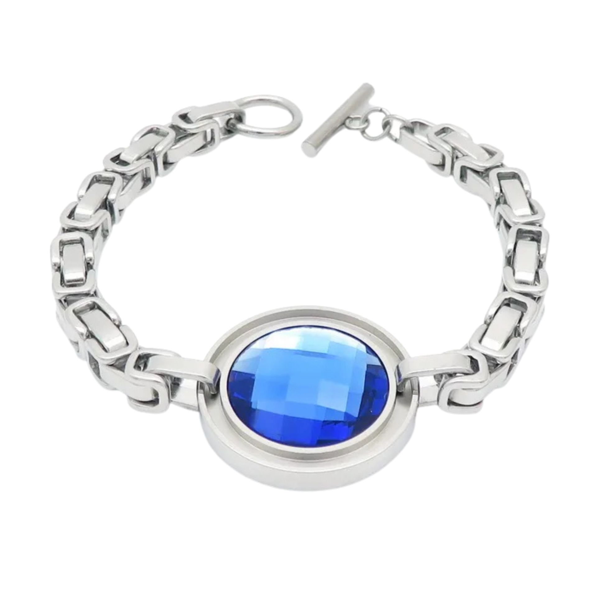 Pulseira Prateada com Pedra