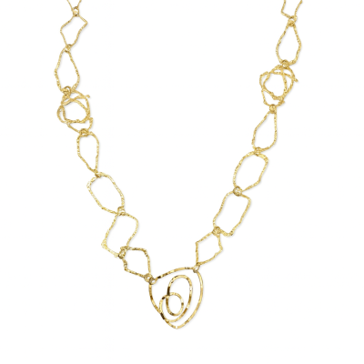 Colar Dourado Oval Artesanal