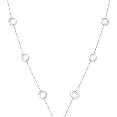 Colar prateado com pendentes circulares