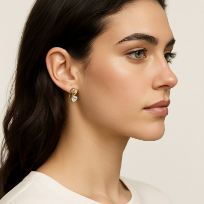 Brincos Flow Crystal Ivory