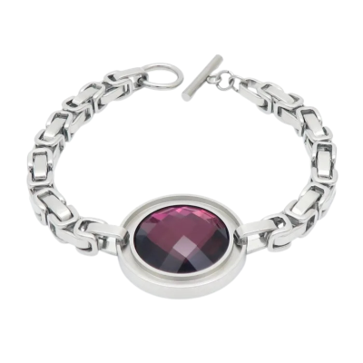 Pulseira Prateada com Pedra