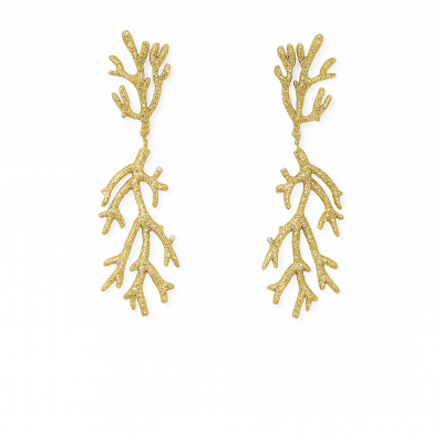 Brincos Coral Dourado