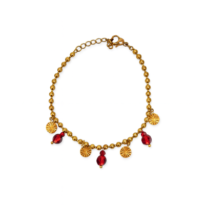 Pulseira Dourada Red Shine