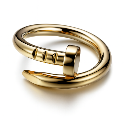 Anel dourado estilo prego