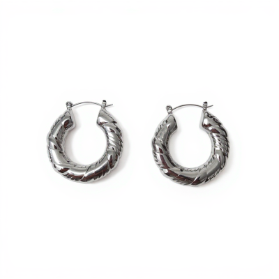 Argolas Prateadas Torcidas