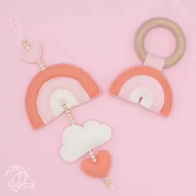 Kit Feltro - Arco-íris Bebé Rosa