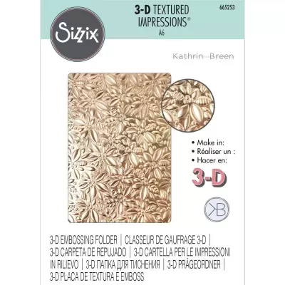 Sizzix 3-D Textured Impressions Embossing Folder Holly by Kath Breen