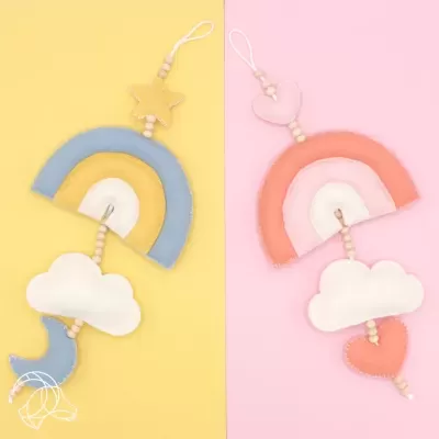 Kit Feltro - Arco-íris Bebé Rosa