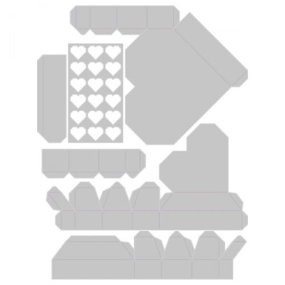 Sizzix Thinlits Die Set 6PK - Geo Heart Box