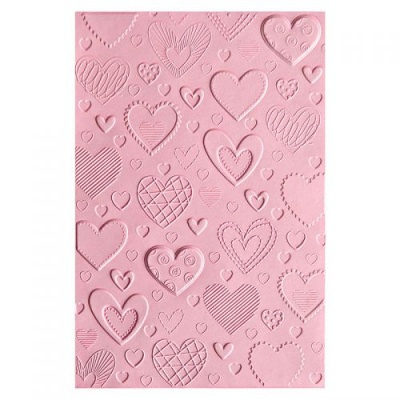 Sizzix 3-D Textured Impressions Embossing Folder - Hearts