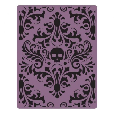 Sizzix Texture Fades Embossing Folder - Skull Damask by Tim Holtz