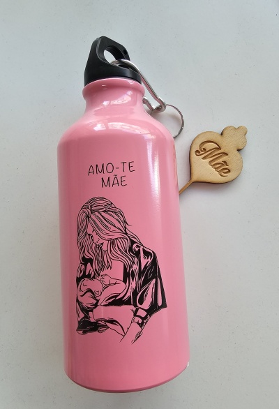 Garrafa  Amo-te Mãe Rosa