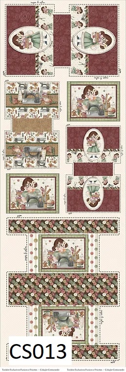 Painel Costurando Necessaires Tecido Algodão Fuxico e Fricotes