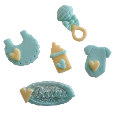 Peças Biscuit Bebé Azul