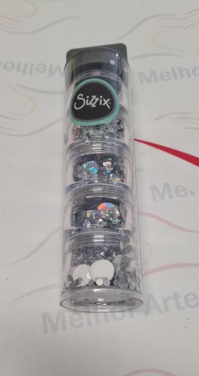 Conjunto de pérolas e lantejoula Prata