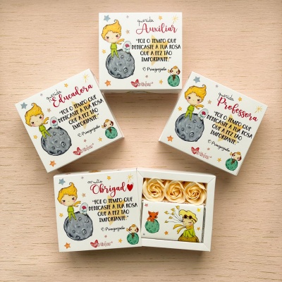 Colecção "O Principezinho" - Tablete de Chocolate e Rosas de Sabão