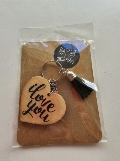 Porta-chaves Resina I love you