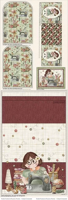 PAINEL CAPA DE MÁQUINA DE COSTURA Fuxico e Fricotes