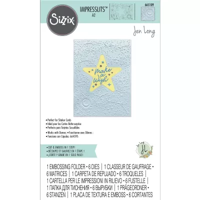 Sizzix Impresslits Embossing Folder Celestial by Jen Long