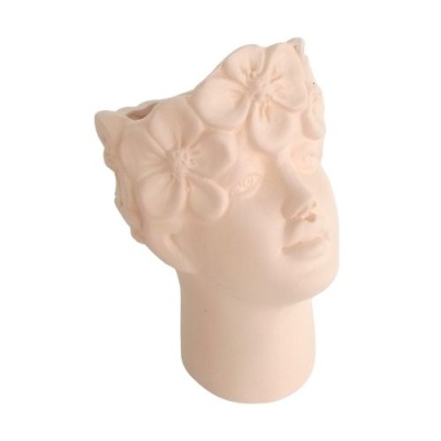 Floreira Cabeça com flores