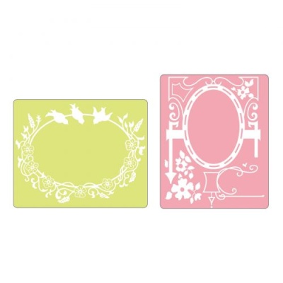 Sizzix Sizzix Textured Impressions Embossing Folders 2PK - Birds & Garden Gate Set