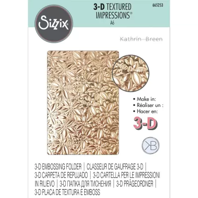 Sizzix 3-D Textured Impressions Embossing Folder Holly by Kath Breen