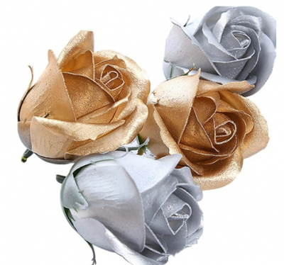 Rosa Sabão com Base Ouro / Prata