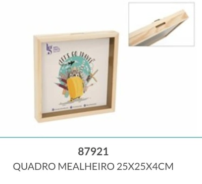 QUADRO MEALHEIRO 25X25X4CM C/FUNDO AMOVIVEL