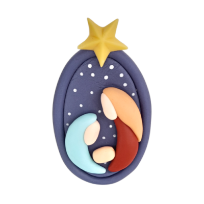 Presepio com placa em Biscuit