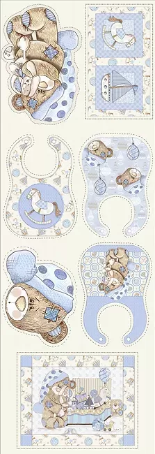 Painel Babetes Baby Azul Fuxico e Fricotes