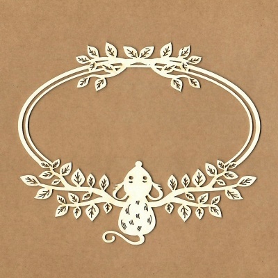 Chipboard | Moldura Oval C/ Ratinho | Kora Projects